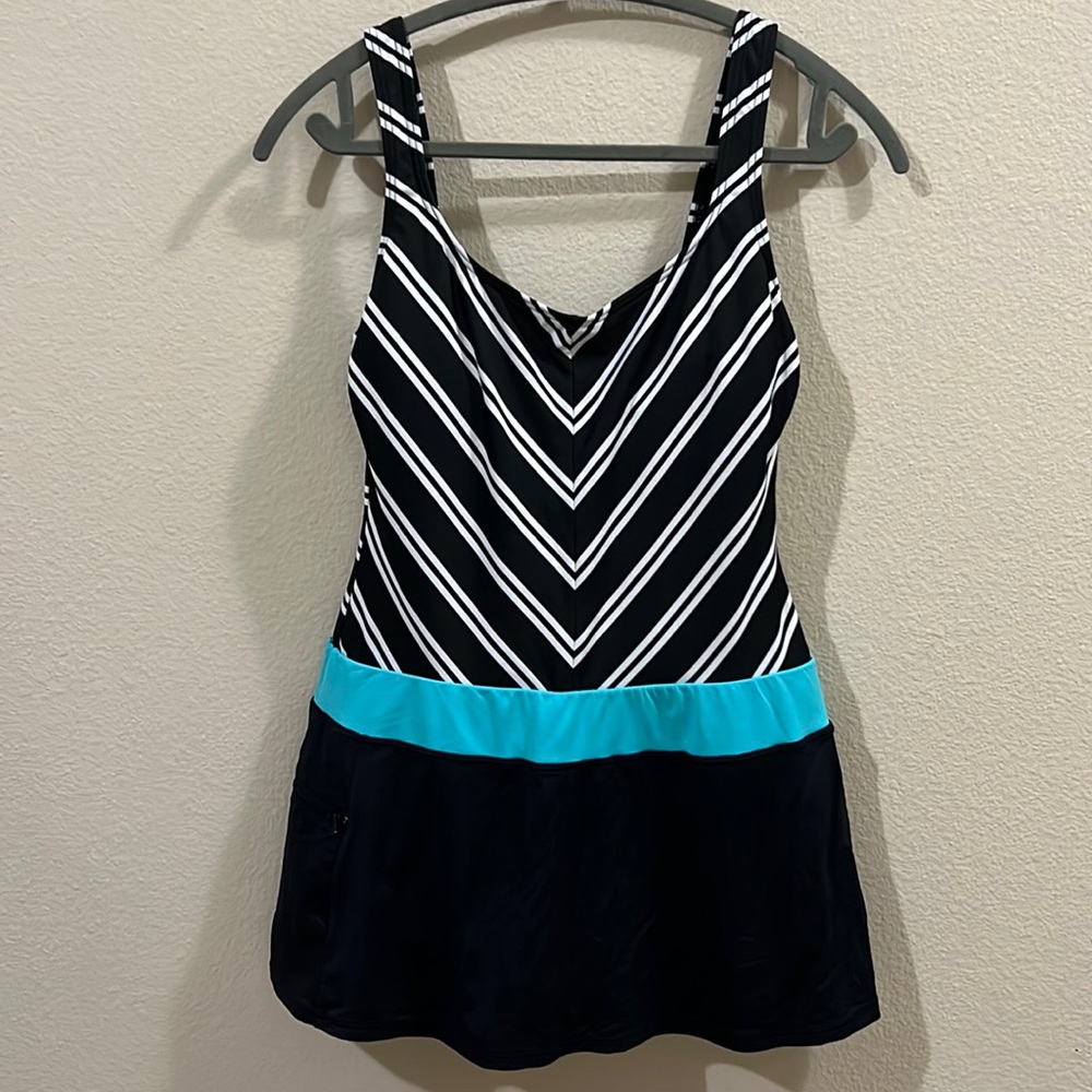 Beach House Bathing Dress Suit one piece with shorts skirt Women Sz 10